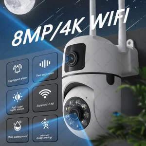 AI Auto Tracking Dual Lens Indoor/Outdoor Wifi Camera