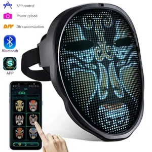 Bluetooth APP Control Smart Carnival Led Face Masks Display 
Led Light Up Mask Programmable Change Face DIY Photos for Halloween