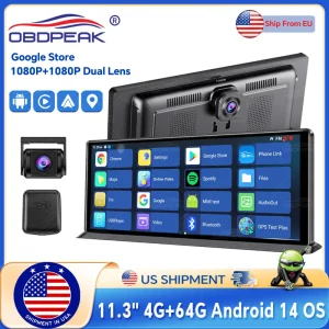 Dual Lens 1080P Dash Camera, Stereo, GPS Navigation, Video Recording